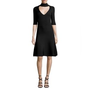 Cushnie et Ochs Mock-Neck Cutout A-Line Dress XS
